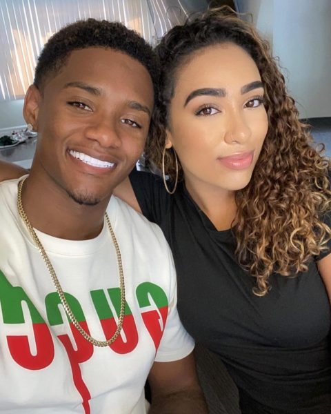 Shaquan Roberts with his girlfriend Rissa G image