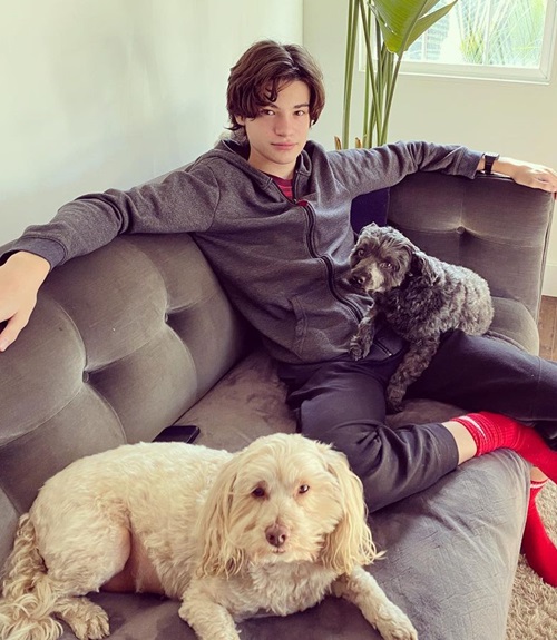 Nathan Blair With his two dogs named Ashley and Buddy